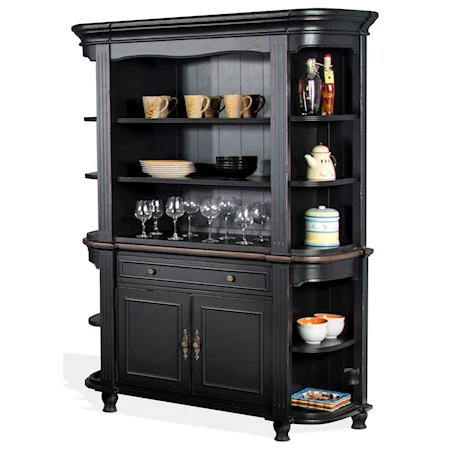 Two-Tone Demilune Buffet & Hutch